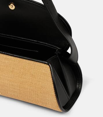 Cannolo Small leather-trimmed shoulder bag in neutrals - Jil