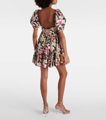 Alaria Rocio ruffled floral minidress | Agua by Agua Bendita