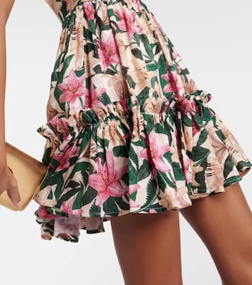 Alaria Rocio ruffled floral minidress | Agua by Agua Bendita