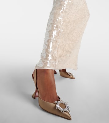 Begum 95 embellished satin slingback pumps | Amina Muaddi