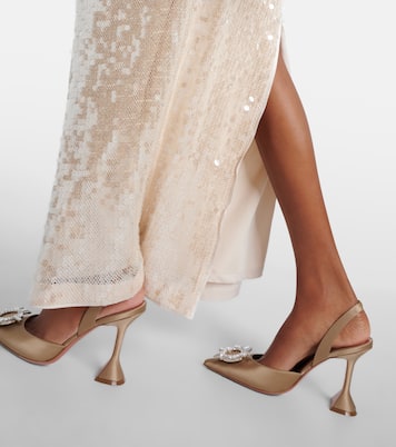 Begum 95 embellished satin slingback pumps | Amina Muaddi