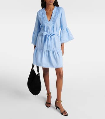 Vestido corto Hydra de lino escalonado | Heidi Klein