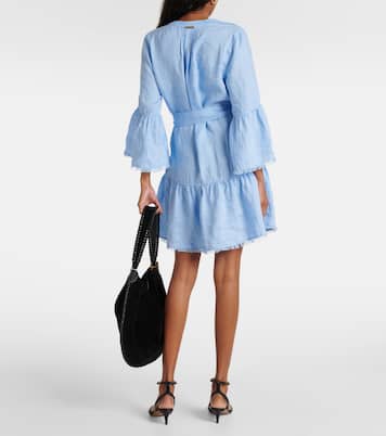 Vestido corto Hydra de lino escalonado | Heidi Klein