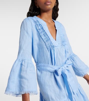 Vestido corto Hydra de lino escalonado | Heidi Klein