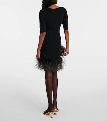 Minikleid aus Wolle mit Federn | Alessandra Rich