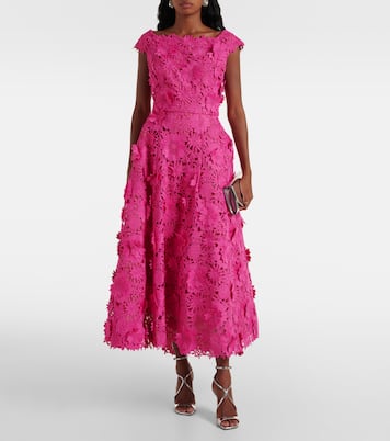 Abito midi pizzo guipure | Monique Lhuillier