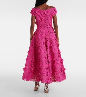Abito midi pizzo guipure | Monique Lhuillier