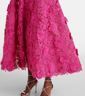 Abito midi pizzo guipure | Monique Lhuillier