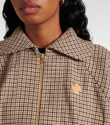 Houndstooth wool-blend flannel bomber jacket | Patou