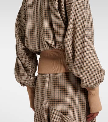 Houndstooth wool-blend flannel bomber jacket | Patou