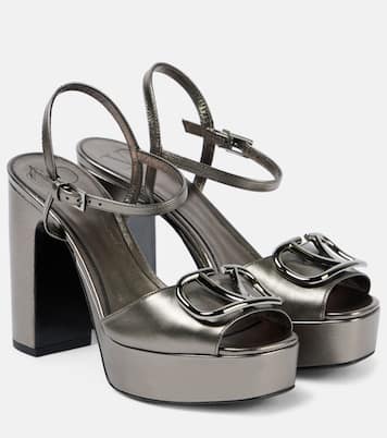 VLogo Signature leather platform sandals | Valentino Garavani