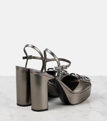 VLogo Signature leather platform sandals | Valentino Garavani