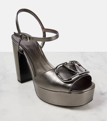 VLogo Signature leather platform sandals | Valentino Garavani