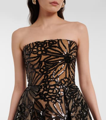 Robe longue à fleurs et sequins | Elie Saab