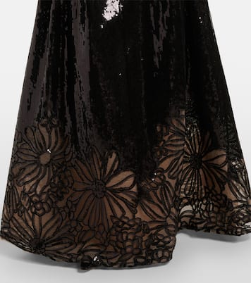 Robe longue à fleurs et sequins | Elie Saab