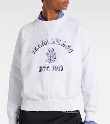 Felpa in jersey di cotone con logo | Prada