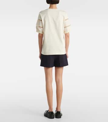 T-shirt in cotone con pizzo | Moncler