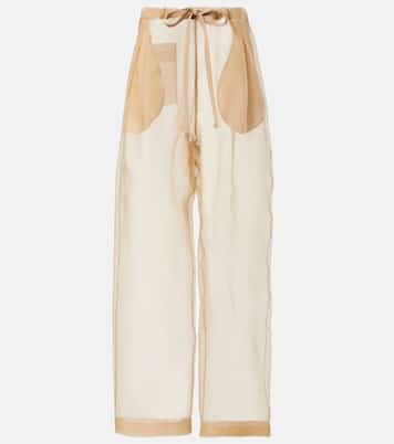 Pantaloni a gamba larga Trenton in organza di seta | Khaite