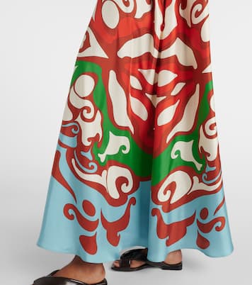 Abito lungo Muumuu in twill di seta con stampa | La DoubleJ