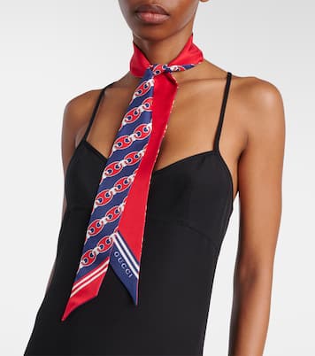 Sciarpa Gucci Marina in twill di seta | Gucci