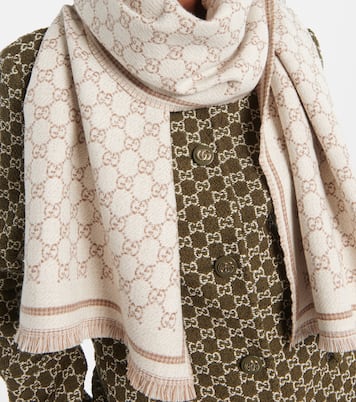 GG wool-blend jacquard scarf | Gucci