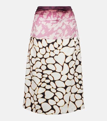 Falda midi de seda estampada | Dries Van Noten