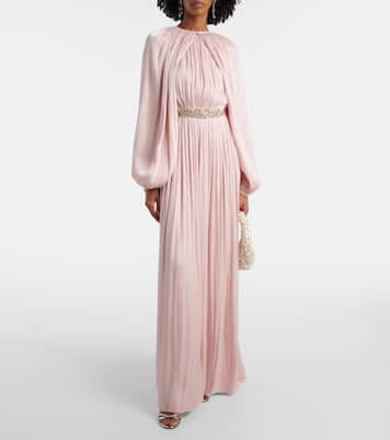 Jazmin georgette lamé jumpsuit | Costarellos