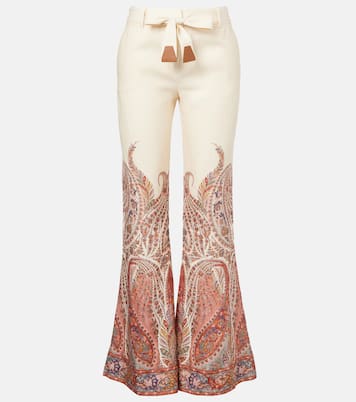 Paisley linen flared pants | Zimmermann