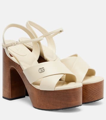 Sandali con plateau New Marmont GG in pelle | Gucci