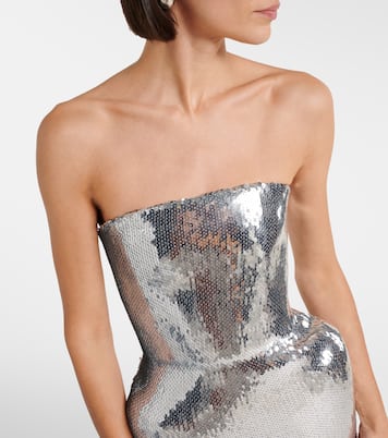 Robe bustier longue à sequins | David Koma