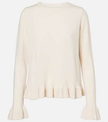 Pullover in lana e cashmere con volant | Jardin des Orangers