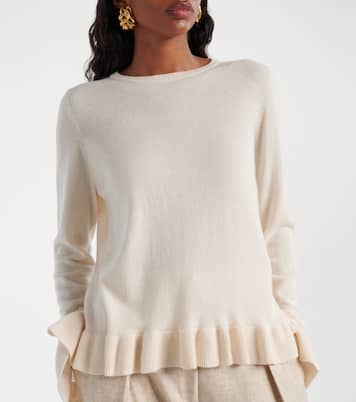 Pullover in lana e cashmere con volant | Jardin des Orangers