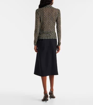 Embellished printed sheer jersey top | Dries Van Noten