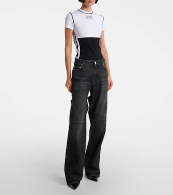 Jeans a gamba larga con cut-out e vita alta | Jean Paul Gaultier