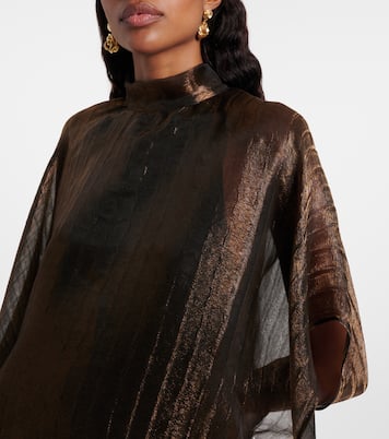 Dallas metallic caped organza kaftan | Taller Marmo