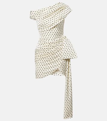 Polka-dot asymmetric draped minidress | Self-Portrait