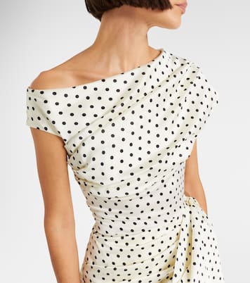 Polka-dot asymmetric draped minidress | Self-Portrait