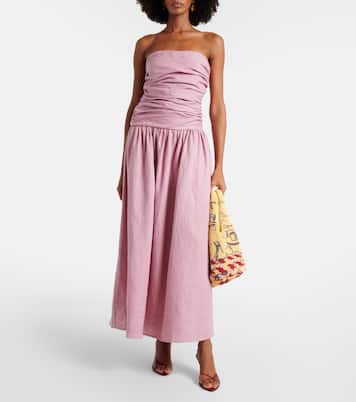 Sacha strapless linen maxi dress | Faithfull