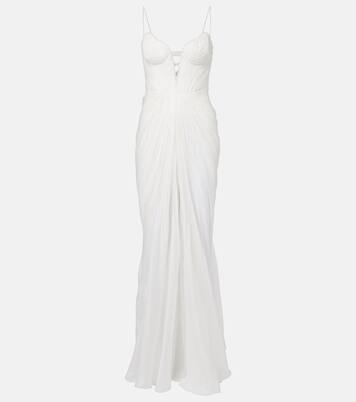 Cecilia draped silk muslin gown | Maria Lucia Hohan