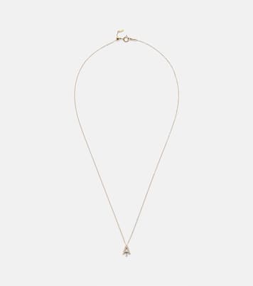 Alphabet A 18kt gold necklace with diamonds | Persée