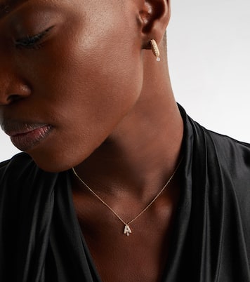 Alphabet A 18kt gold necklace with diamonds | Persée
