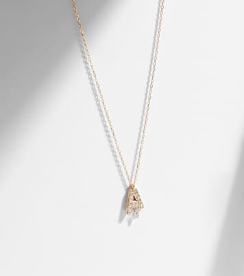 Alphabet A 18kt gold necklace with diamonds | Persée
