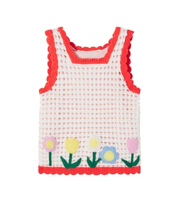 Embroidered crochet cotton tank top | Stella McCartney Kids