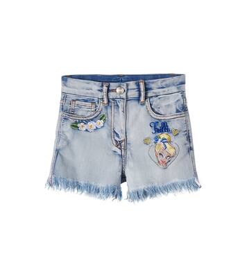 x Disney® embroidered denim shorts | Monnalisa