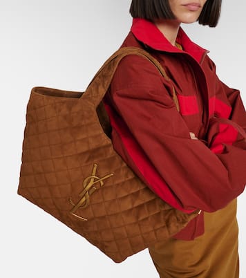 Icare Cassandre Medium suede tote bag | Saint Laurent