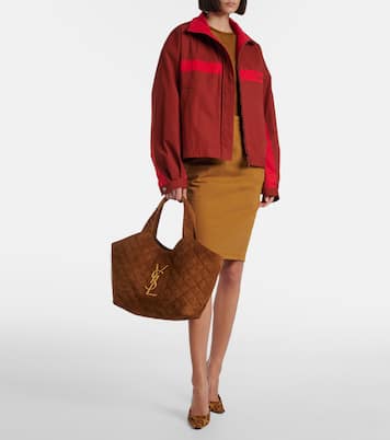 Icare Cassandre Medium suede tote bag | Saint Laurent