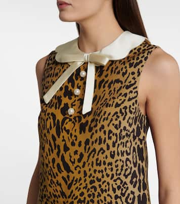 Leopard-print wool and mohair minidress | Miu Miu