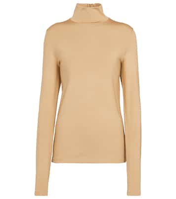 Turtleneck stretch-jersey top | Jil Sander