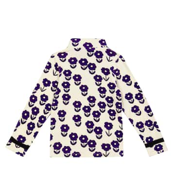 Spaceflower velour half-zip top | Mini Rodini