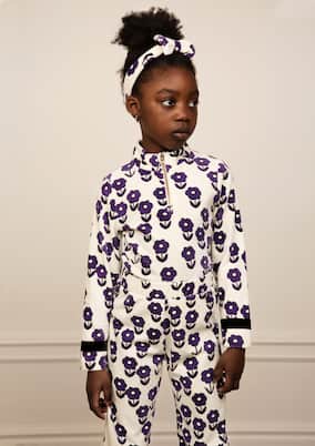 Spaceflower velour half-zip top | Mini Rodini